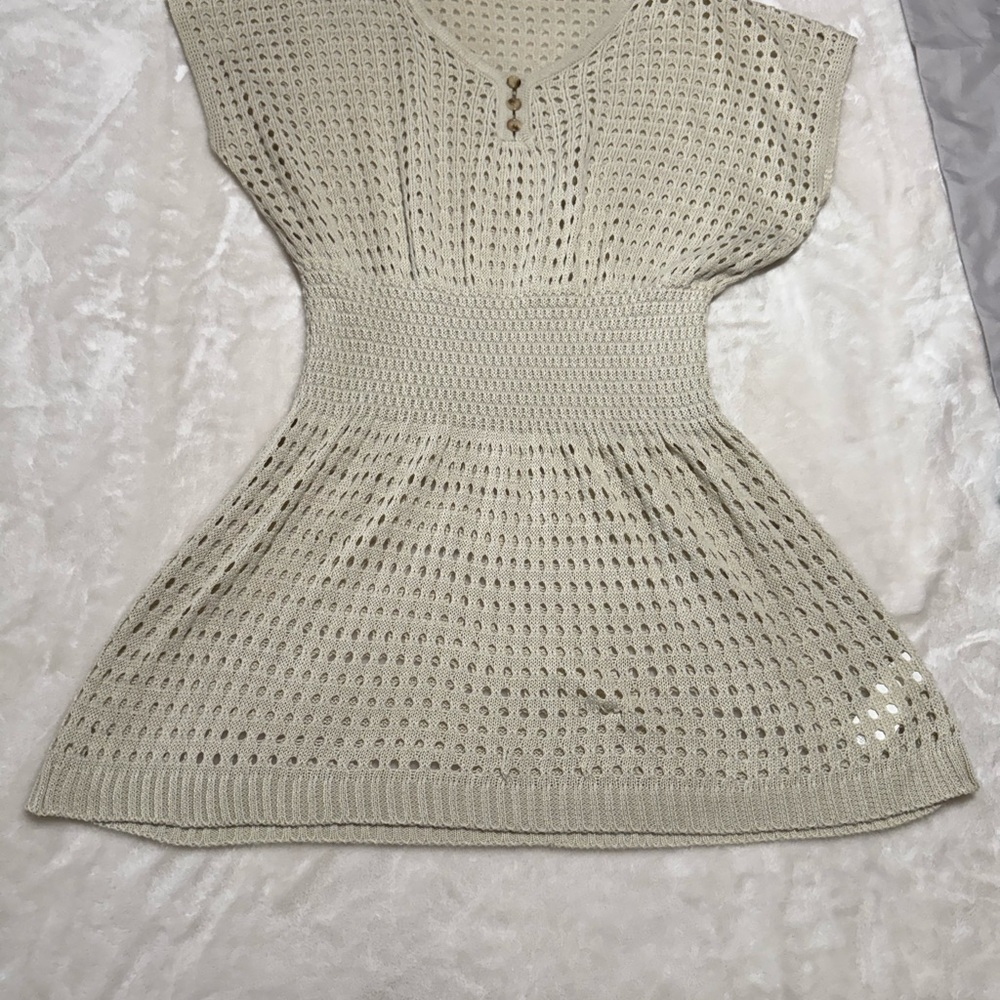 Cream Knit Tunic Top
